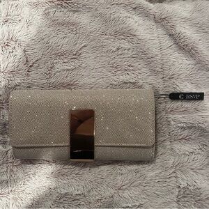 RSVP Cream Clutch with Metallic Closure